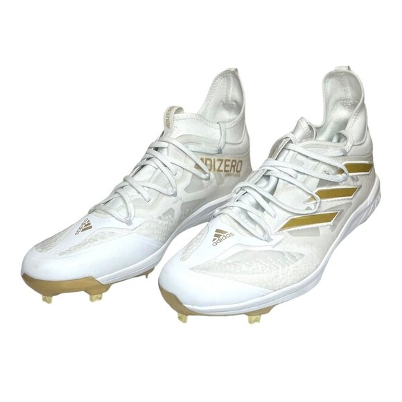 Adidas ADIZERO AFTERBURNER Baseball Metal Gold White Cleats Men's Size 14 GZ4581 - Picture 2 of 7